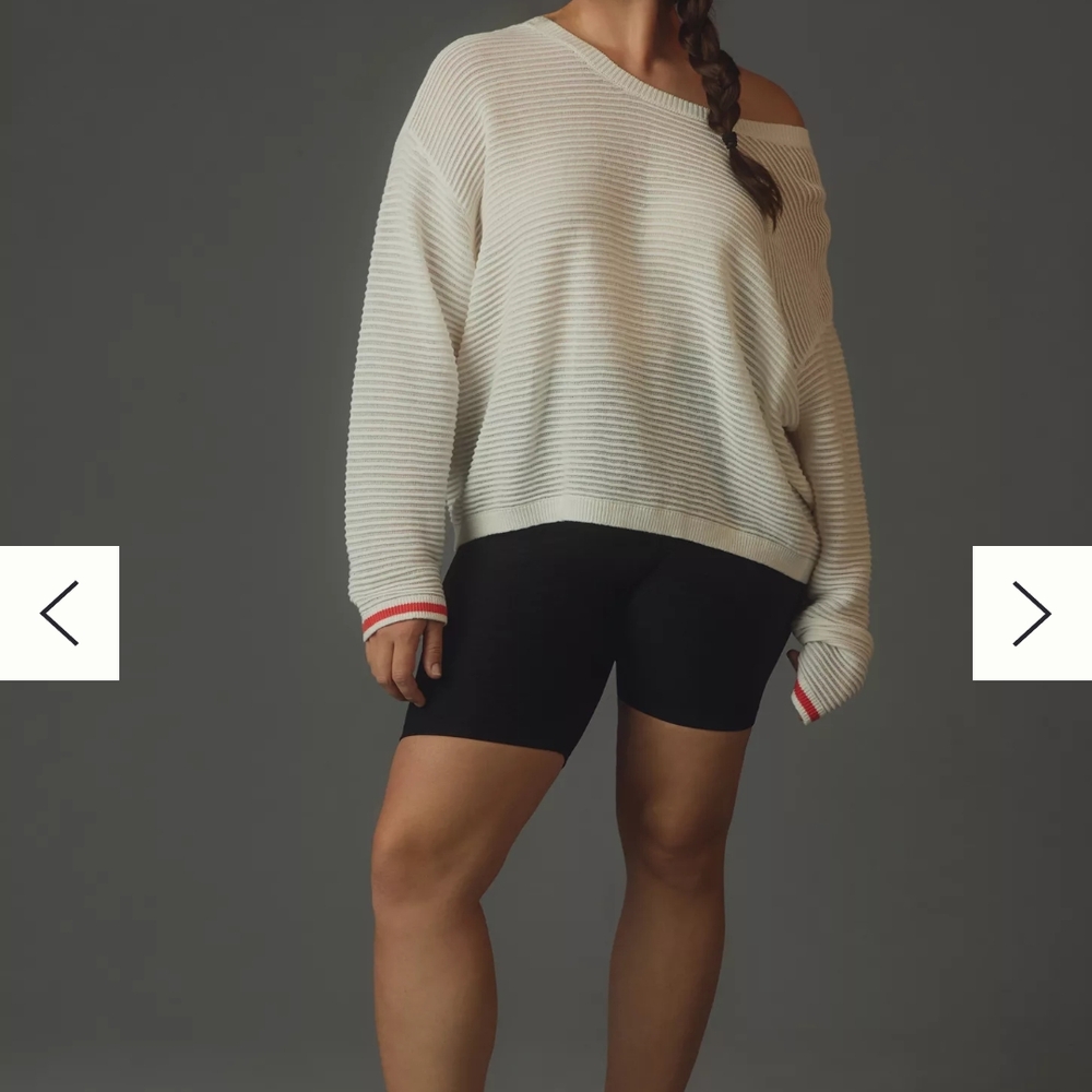 Daily Practice By Anthropologie Cream Lightweight Sweater.